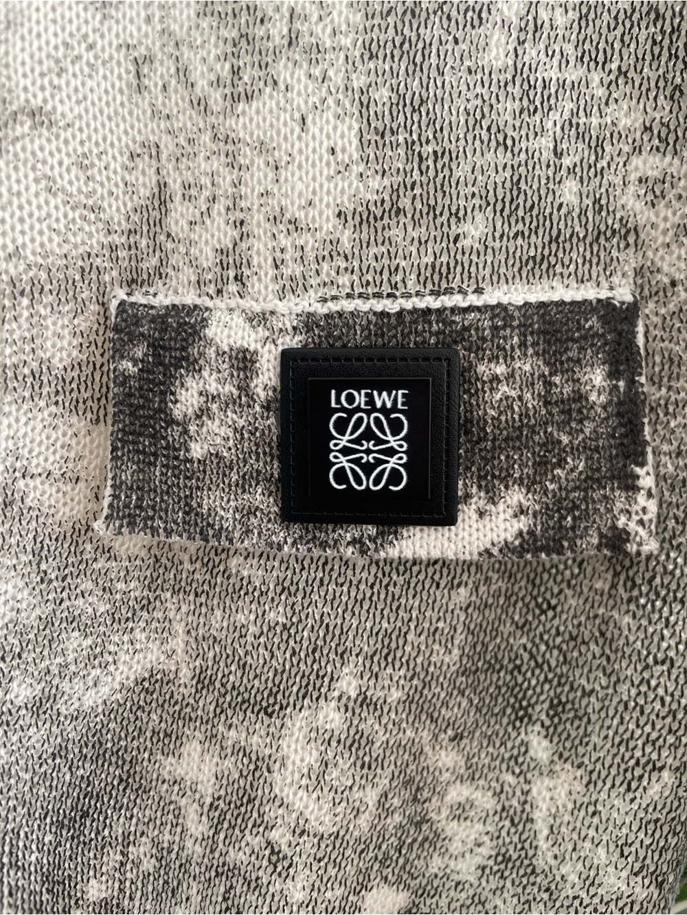 Loewe Neutral Gray distressed cropped sweater, soft cool knit